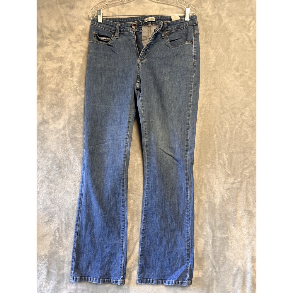 Lee Bootcut Jeans Women 10 Medium Blue Excellent Flap Pocket Stretch NIE-LMKH486